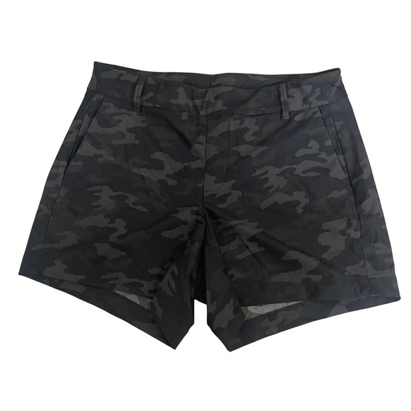 SPANX sunshine Camouflage Shorts S/P Women Black Gray Camo Print Golf Activewear - Picture 1 of 9